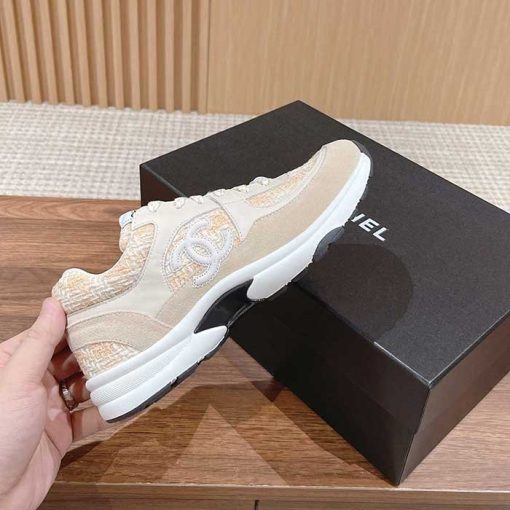 Wmns Tweed & Suede Calfskin Sneakers AA