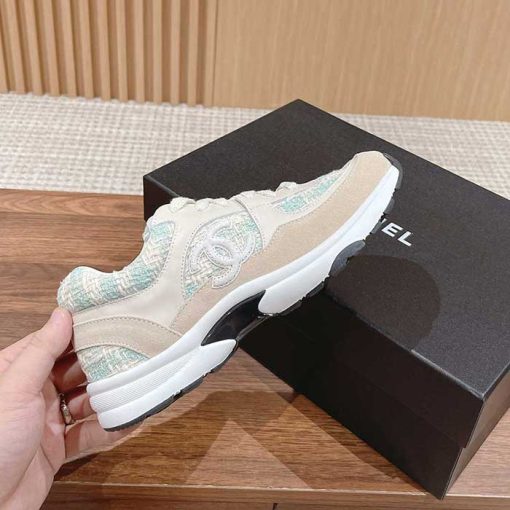 Wmns Tweed & Suede Calfskin Sneakers JT