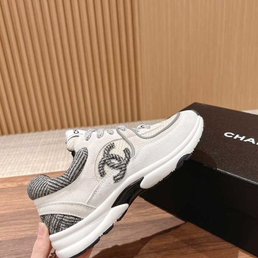 Wmns Tweed & Suede Calfskin Sneakers ID