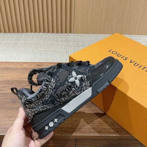 Mens Skate Sneaker Sparkling Crystals DQ