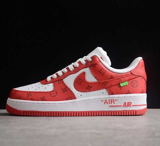 Louis Vuitton Nike Air Force 1 Low By Virgil Abloh White Red LD 0232