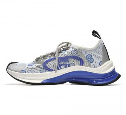 Gucc Run Sneakers White Blue