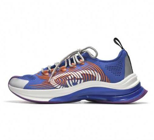 Gucc Run Sneakers White Blue Orange