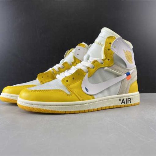 Air Jordan 1 x Off-White NRG White/Dark Powder Yellow-Cone AQ0818-149