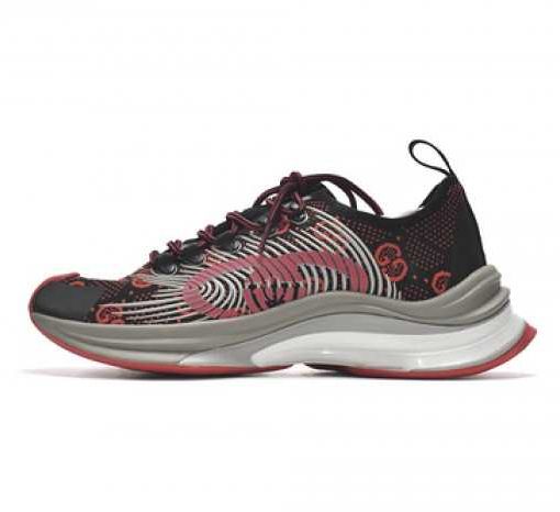 Gucc Run Sneakers Black Red