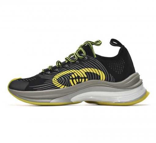 Gucc Run Sneakers Black Yellow