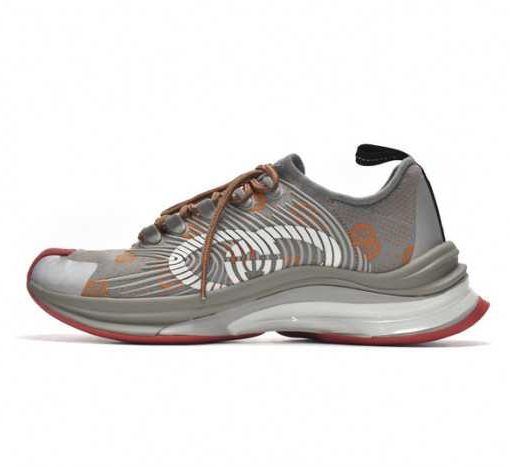 Gucc Run Sneakers Grey Red